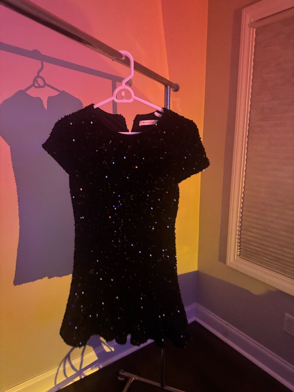 Mustard Seed Black Sequin Dress for Girls